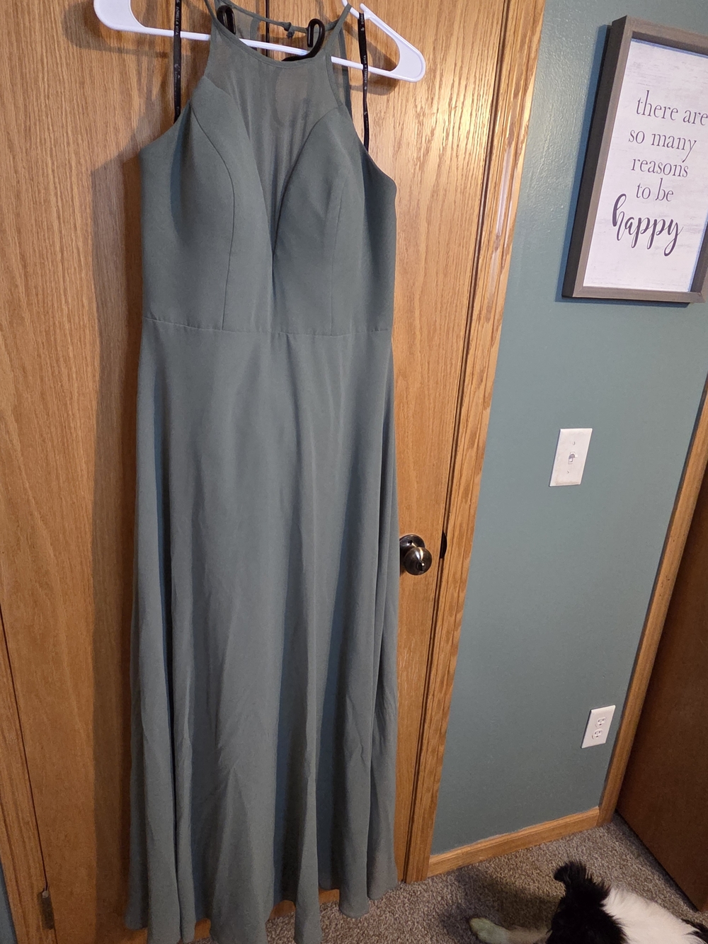 SORELLA VITA Olive Green Halter Maxi Dress
